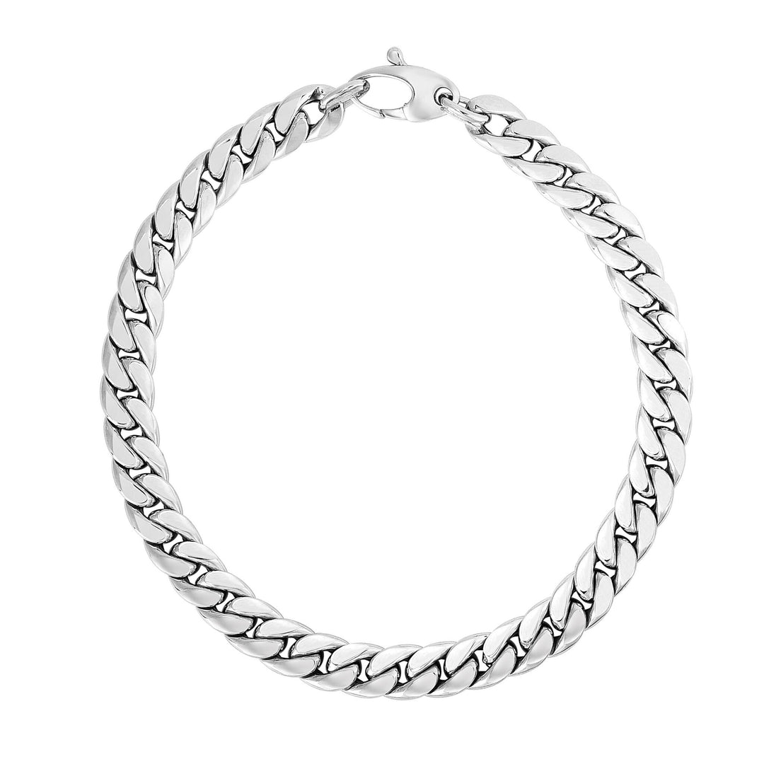 14K White Gold Classic Cuban Link, front view