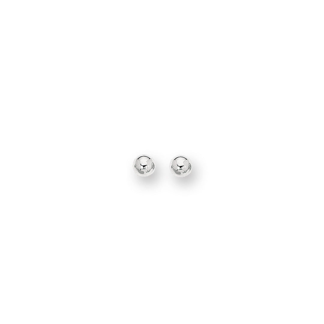 14K White Gold Polished 7mm Post Earring, front view