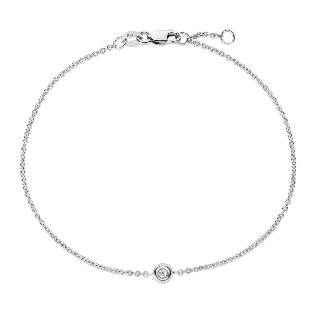 14K White Gold Solo Diamond Bracelets, front view