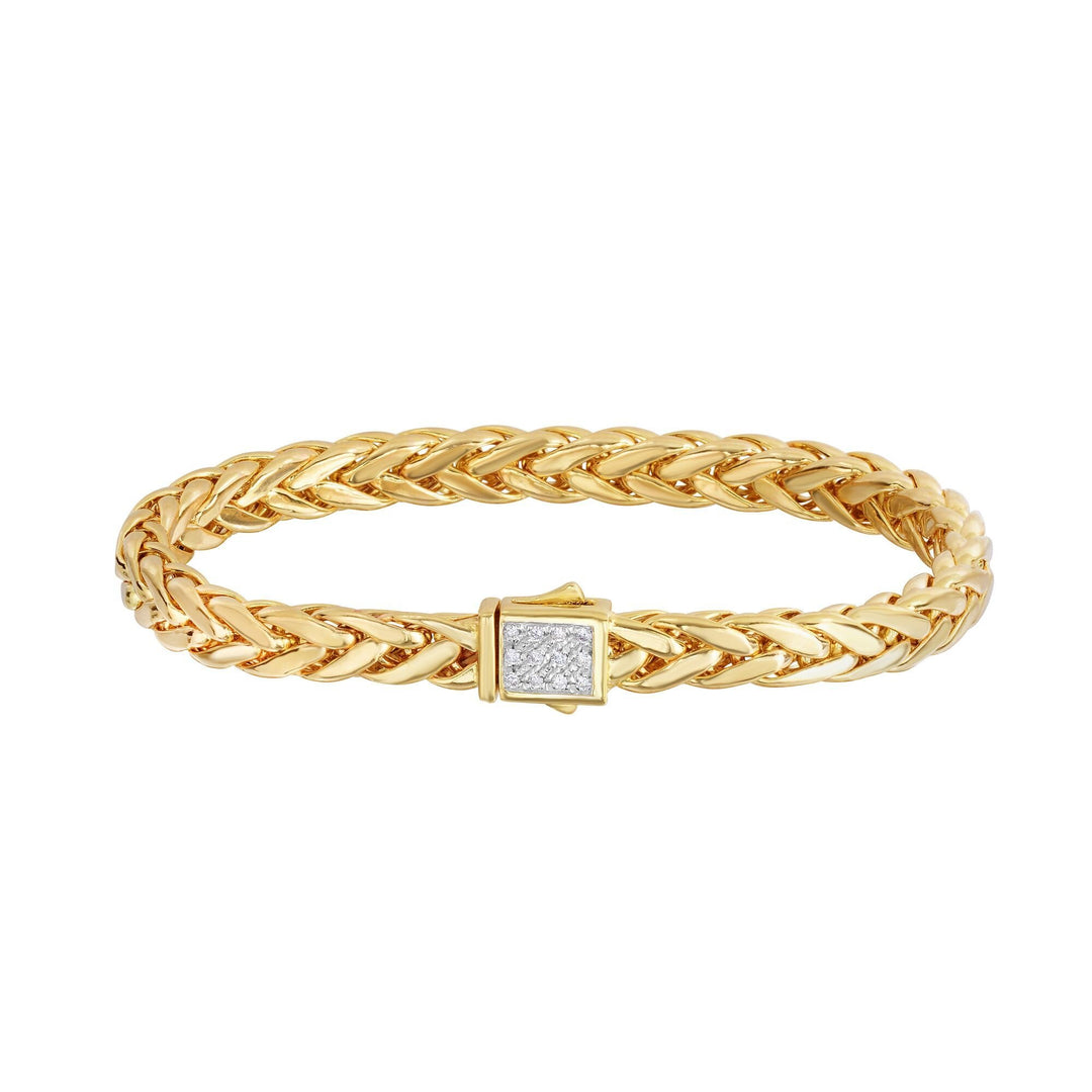 14K Yellow Gold .12ct. Dia Woven Bracelet, front view