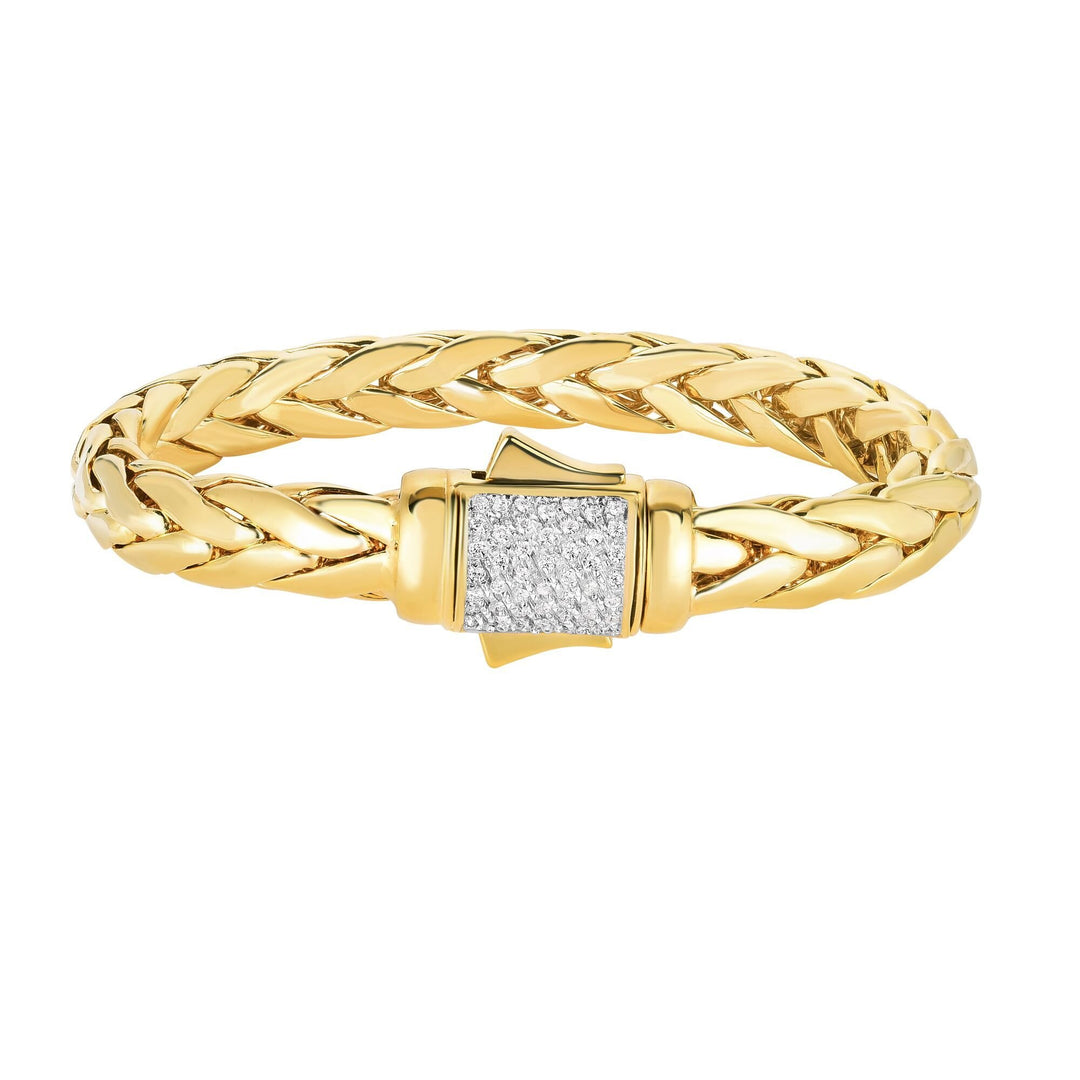 14K Yellow Gold .46ct. Dia Woven Bracelet, front view