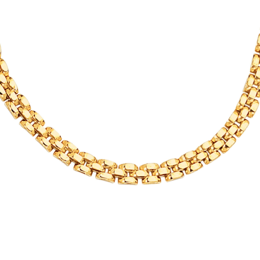 14K Yellow Gold 4mm Panther Chain, front view
