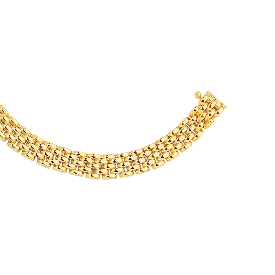 14K Yellow Gold 6.5mm Panther Chain, front view