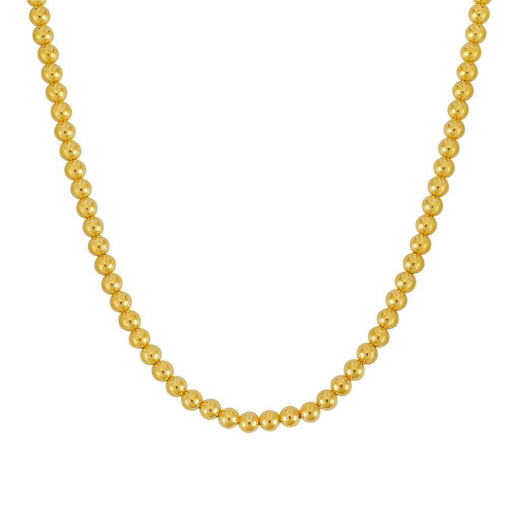 14K Yellow Gold 6mm Bead Chain, front view