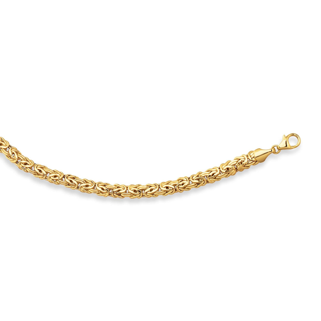 14K Yellow Gold 6mm Byzantine Chain, front view