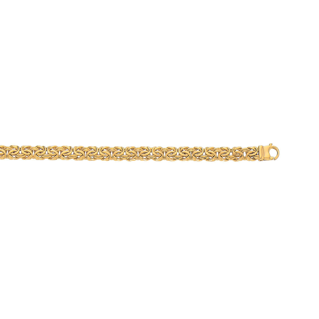 14K Yellow Gold 7.2mm Byzantine Chain, front view