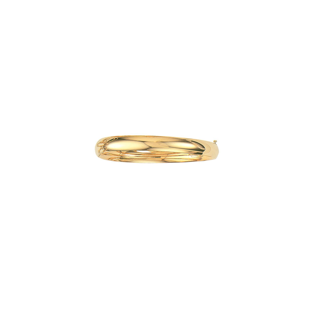 14K Yellow Gold 8mm Polished Bangle, front view