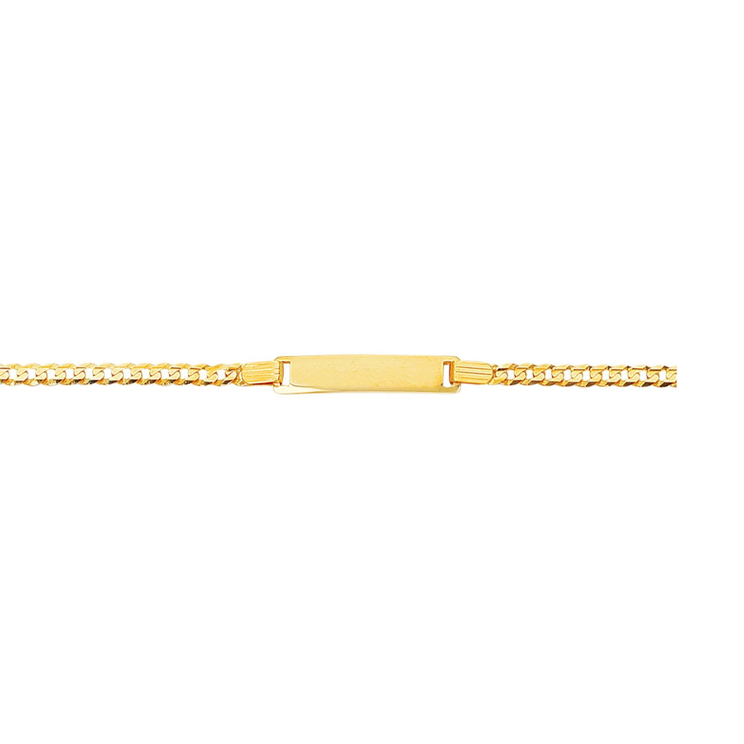 14K Yellow Gold Children's Curb ID Bracelet, front view