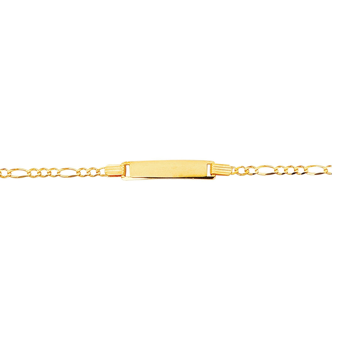 14K Yellow Gold Children's Figaro ID Bracelet, front view