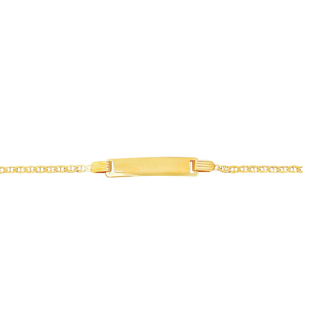 14K Yellow Gold Children's Mariner ID Bracelet, front view
