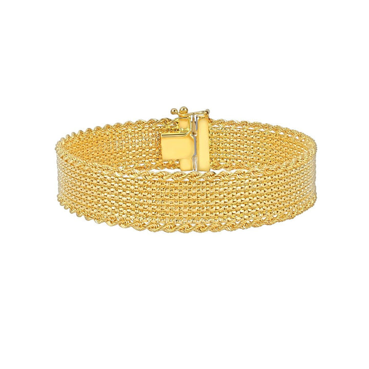14K Yellow Gold Cleopatra Bracelet, front view