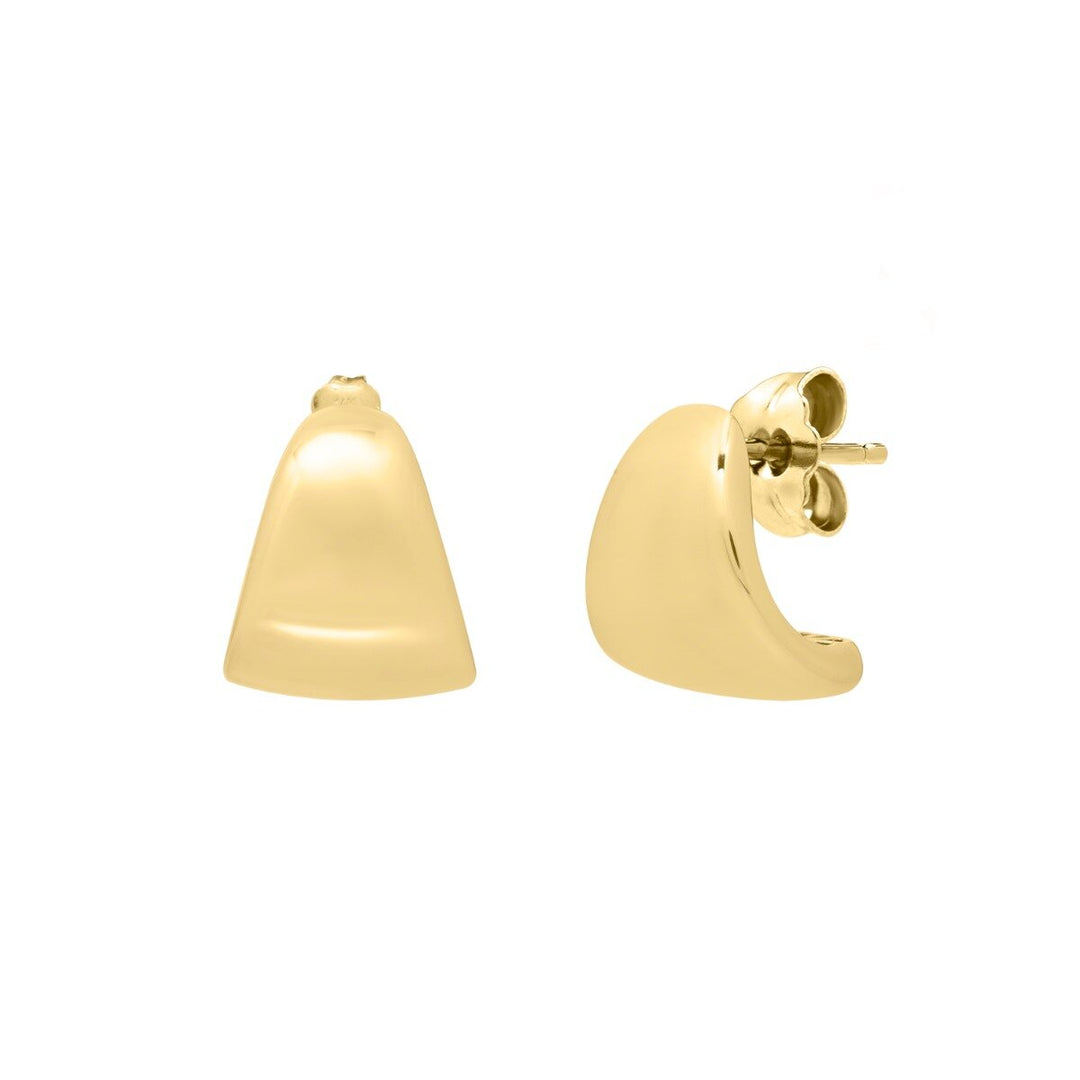 14K Yellow Gold Graduated Puffed Up Hoops, front view