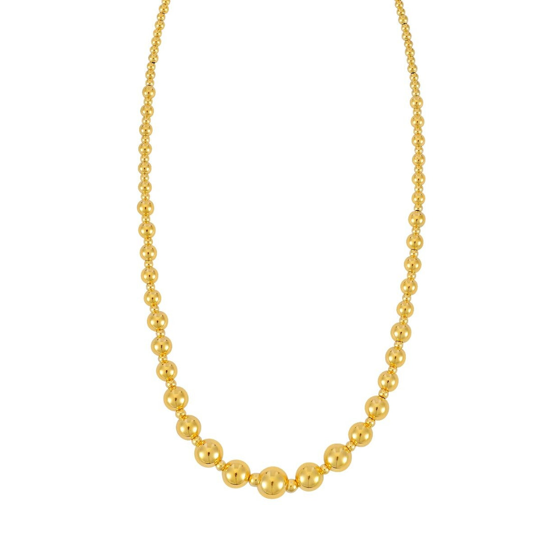 14K Yellow Gold Graduated Statement Pallina Necklace, front view