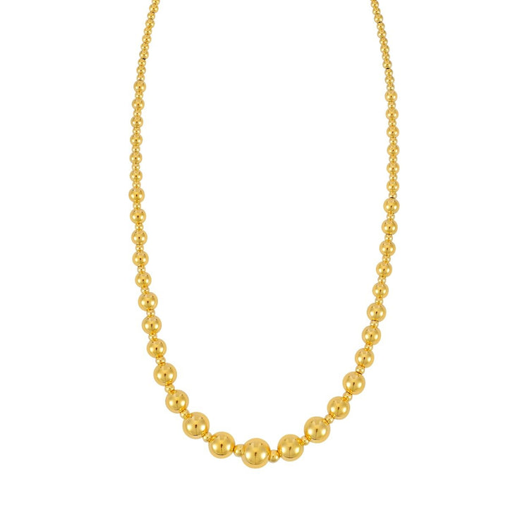 14K Yellow Gold Graduated Statement Pallina Necklace, front view