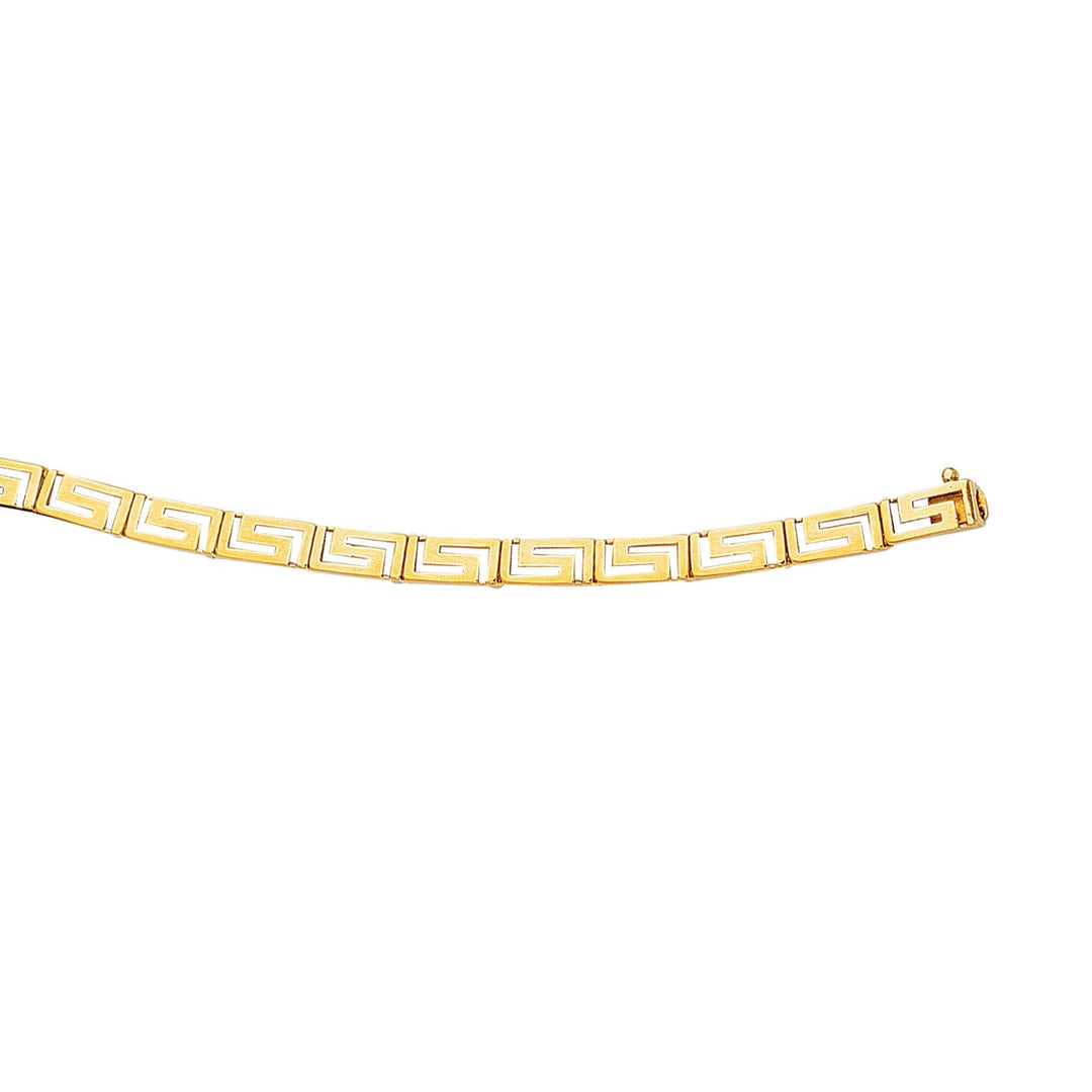 14K Yellow Gold Greek Key Bracelet, front view