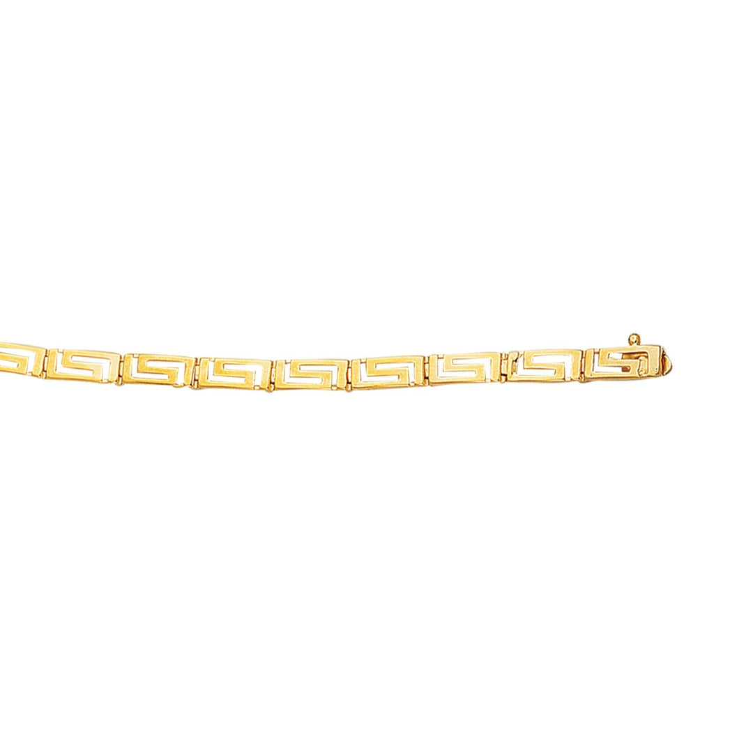 14K Yellow Gold Greek Key Bracelet, front view