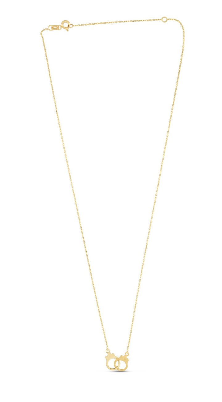 14K Yellow Gold Handcuff Necklace, view 2