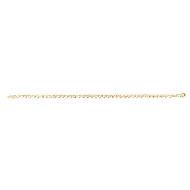 14K Yellow Gold Heart Link Chain, view 3