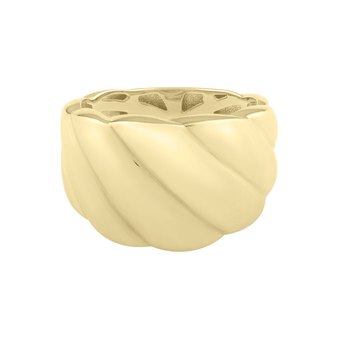 14K Yellow Gold Italian Cable Twist Ring, front view