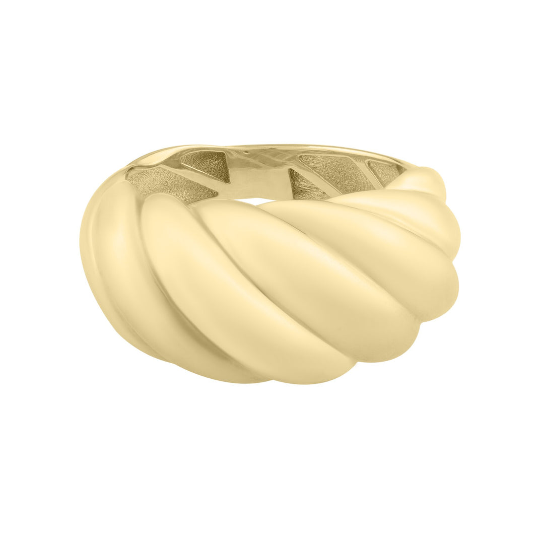 14K Yellow Gold Italian Cable Twist Ring, front view