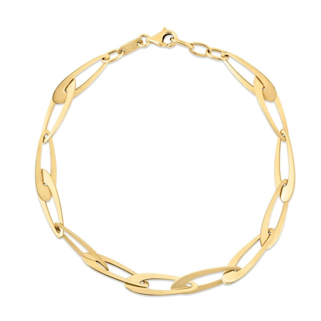 14K Yellow Gold Italian Oval Links Chain, view 2