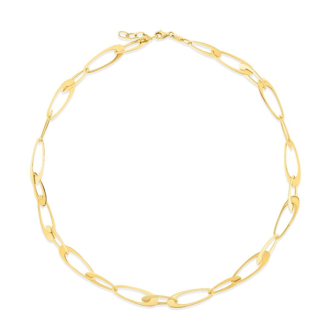 14K Yellow Gold Italian Oval Links Chain, view 4