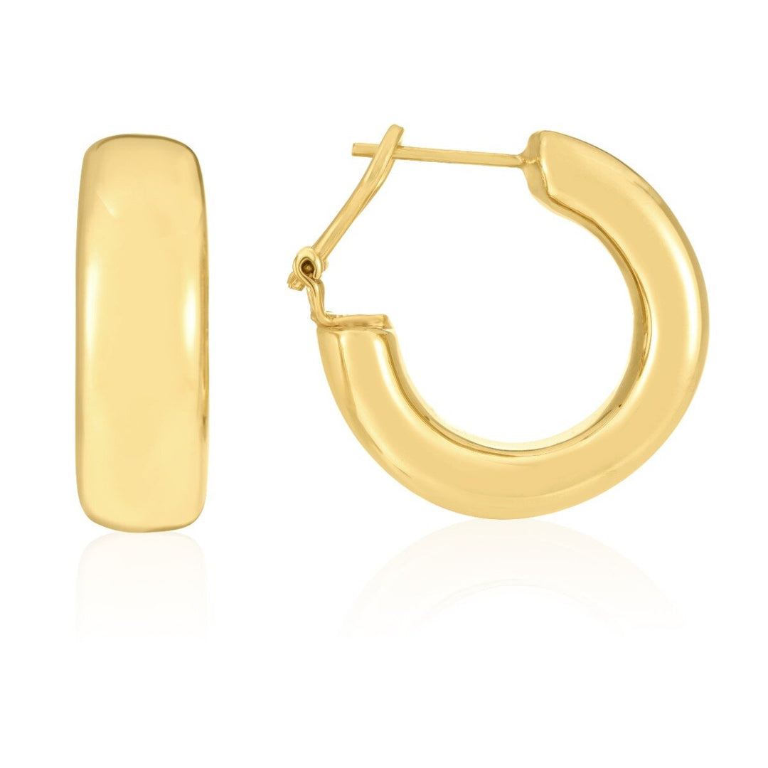 14K Yellow Gold Large Omega C-Hoops, front view