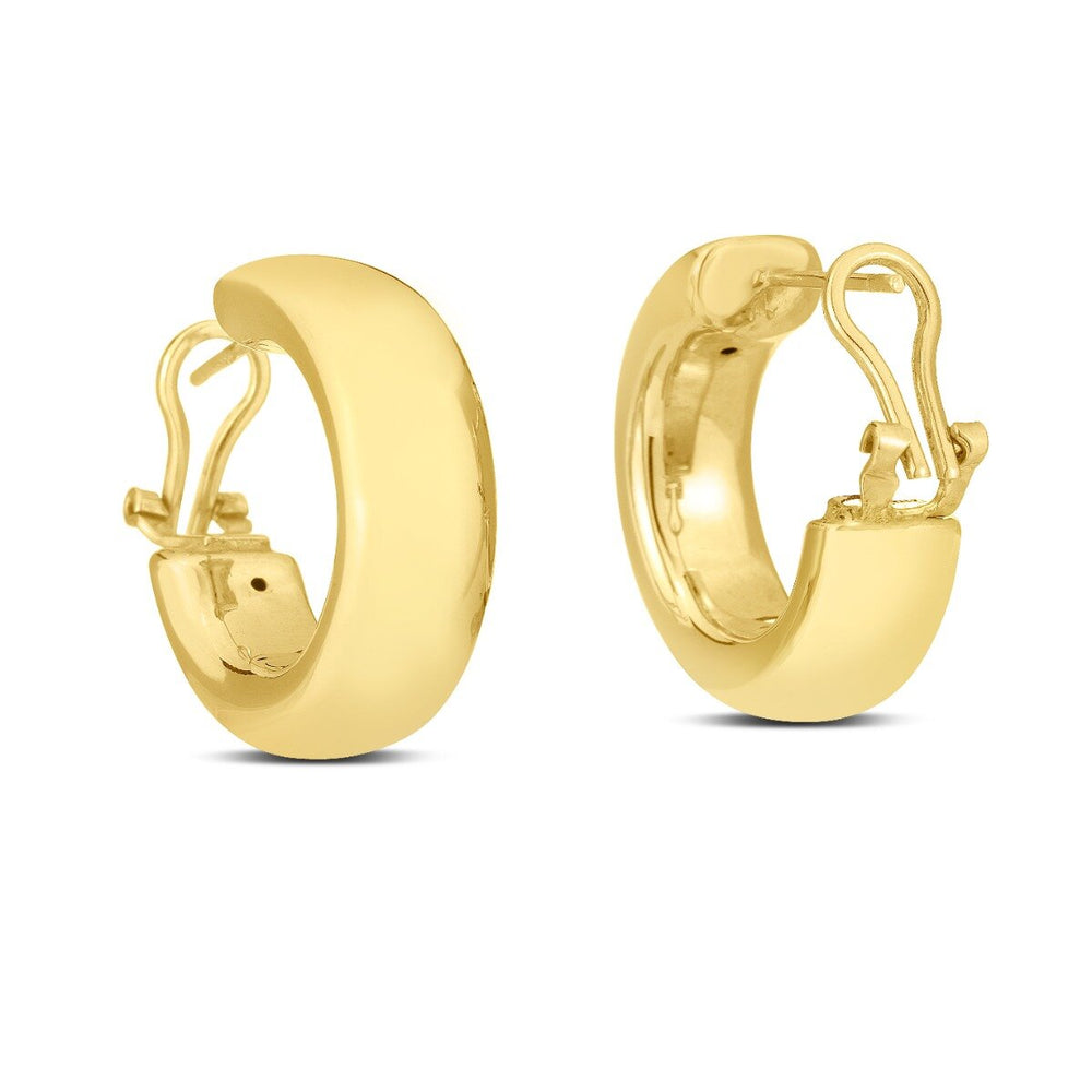 14K Yellow Gold Large Omega C-Hoops, view 2