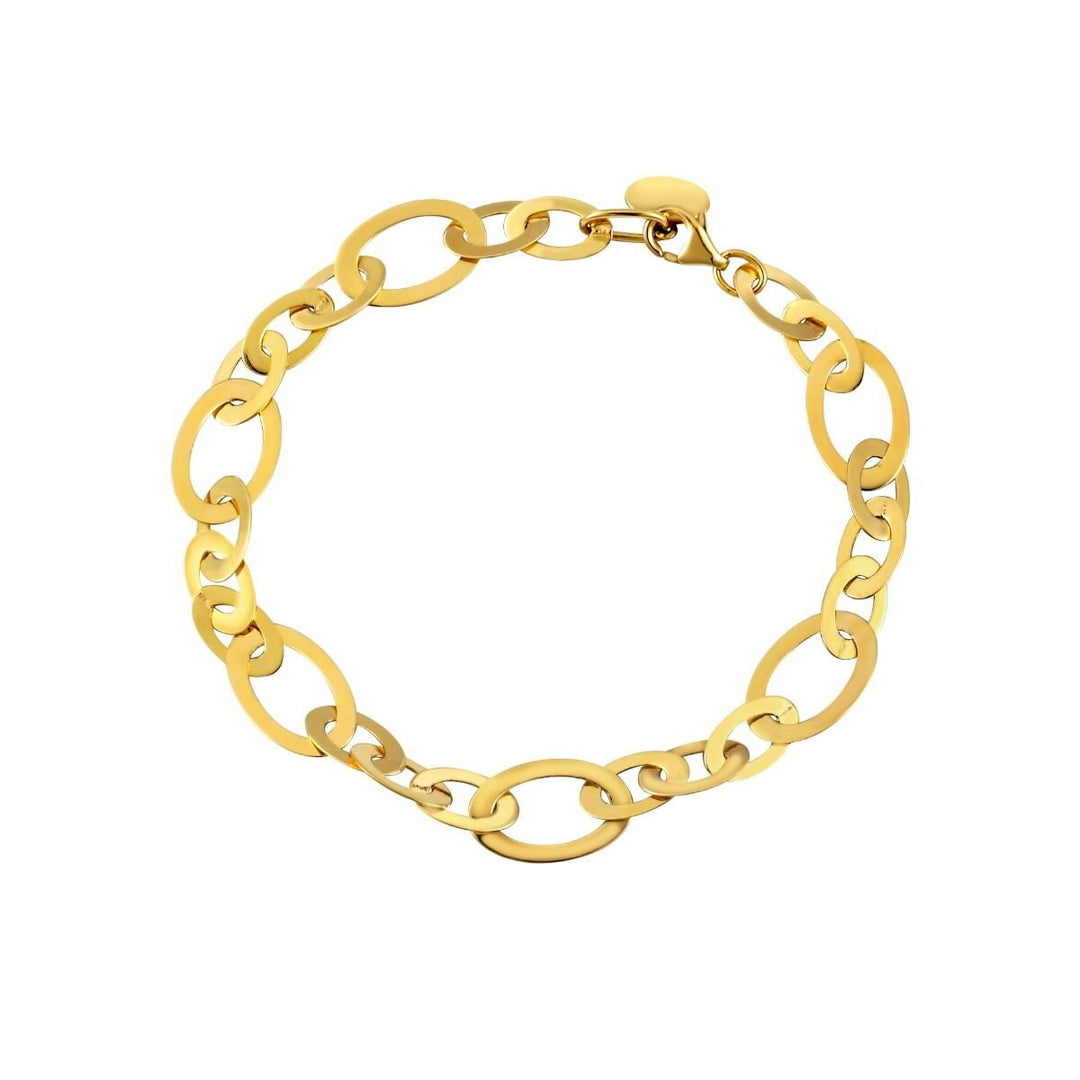 14K Yellow Gold Large Oval Link Fancy Chain, front view