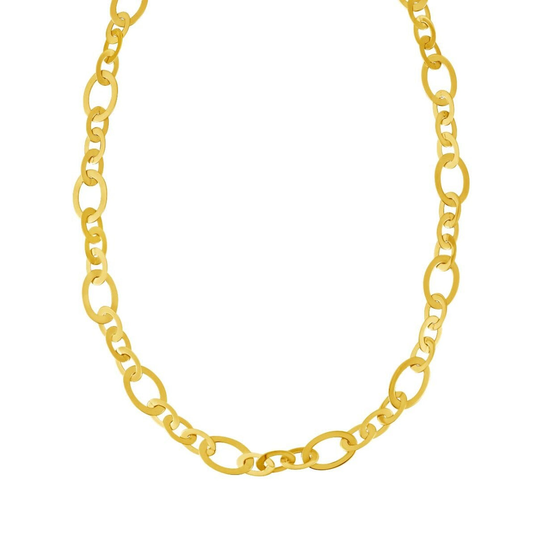 14K Yellow Gold Large Oval Link Fancy Chain, view 3