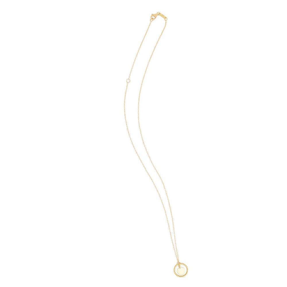 14K Yellow Gold Layered Circle Pendant, view 2