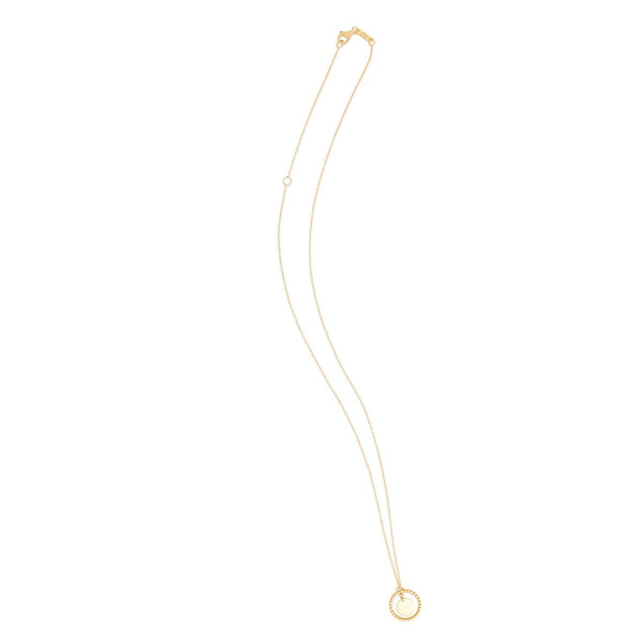 14K Yellow Gold Layered Circle Pendant, view 2