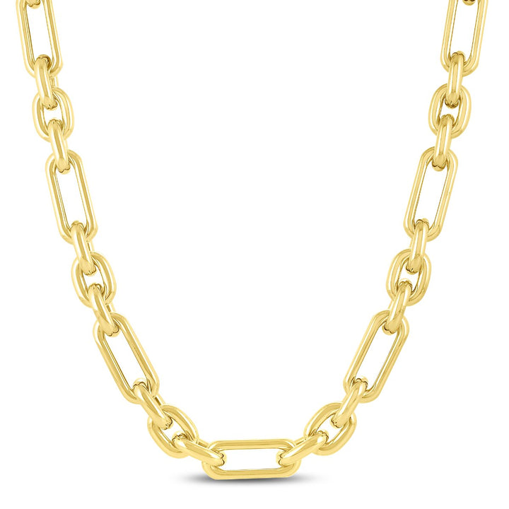 14K Yellow Gold Metropolitan Alternating Paperclip Links Chain, front view