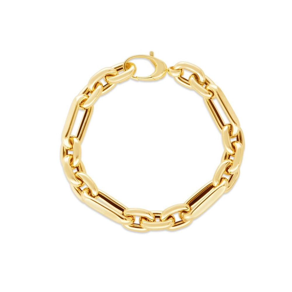14K Yellow Gold Metropolitan Alternating Paperclip Links Chain, view 2