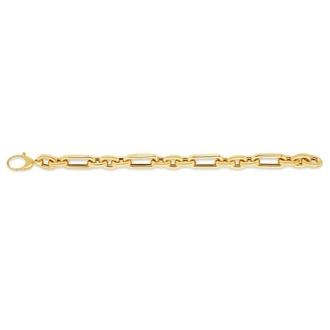 14K Yellow Gold Metropolitan Alternating Paperclip Links Chain, view 3