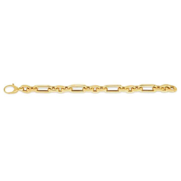 14K Yellow Gold Metropolitan Alternating Paperclip Links Chain, view 3