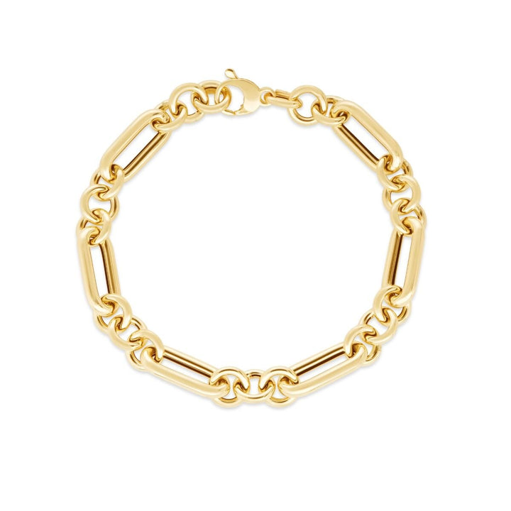 14K Yellow Gold Metropolitan Alternating Paperclip Round Links Chain, view 2