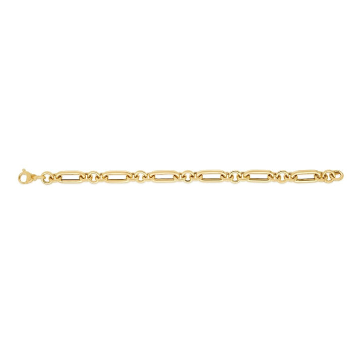 14K Yellow Gold Metropolitan Alternating Paperclip Round Links Chain, view 3