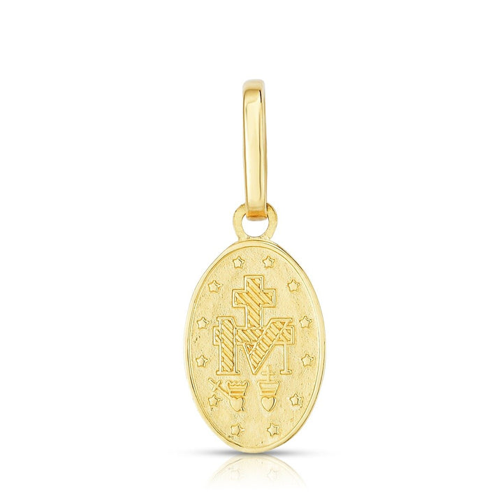 14K Yellow Gold Miraculous Medal Religious Medal, view 2