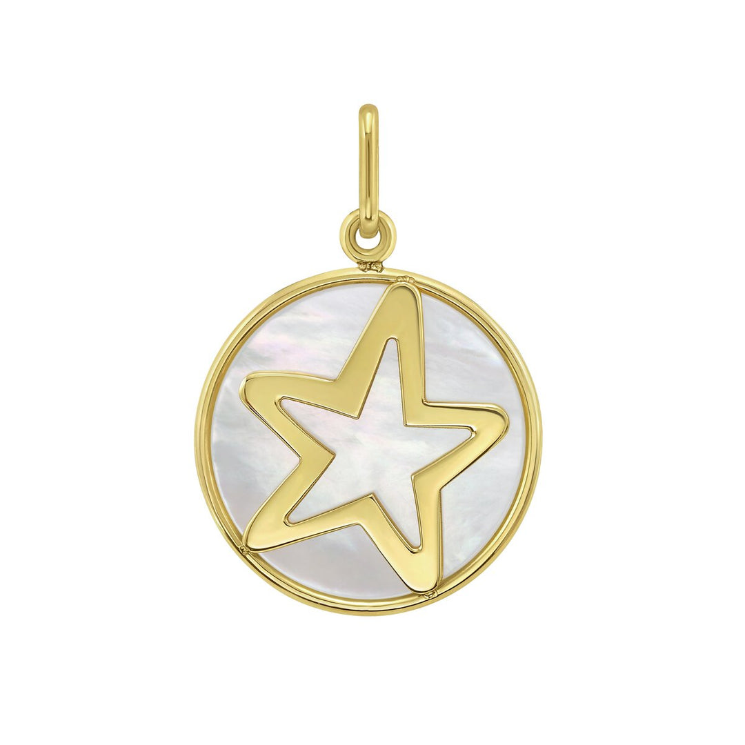 14K Yellow Gold MOP Starfish Charm, front view