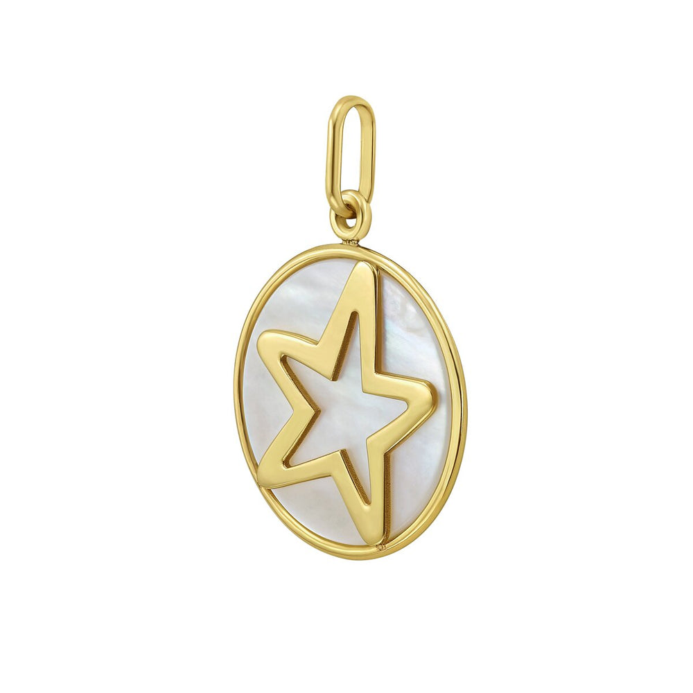 14K Yellow Gold MOP Starfish Charm, view 2