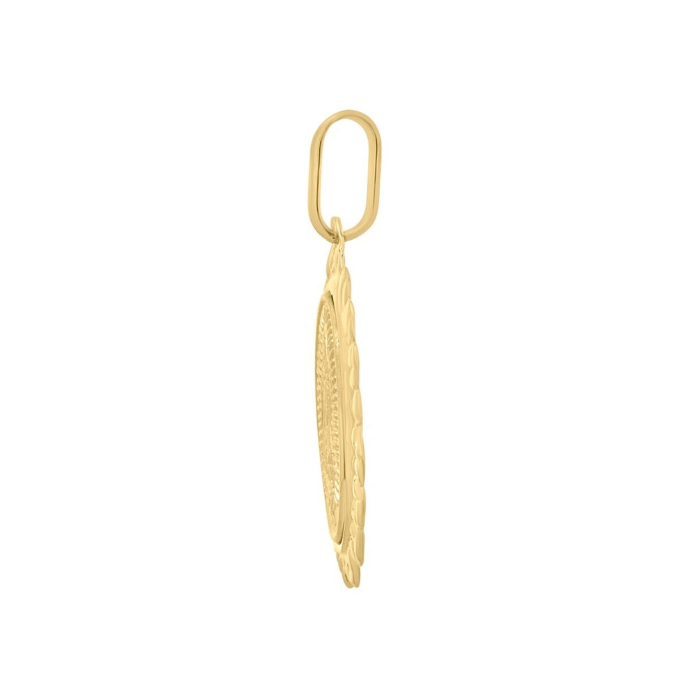14K Yellow Gold Our Lady of Guadalupe Pendant, view 2
