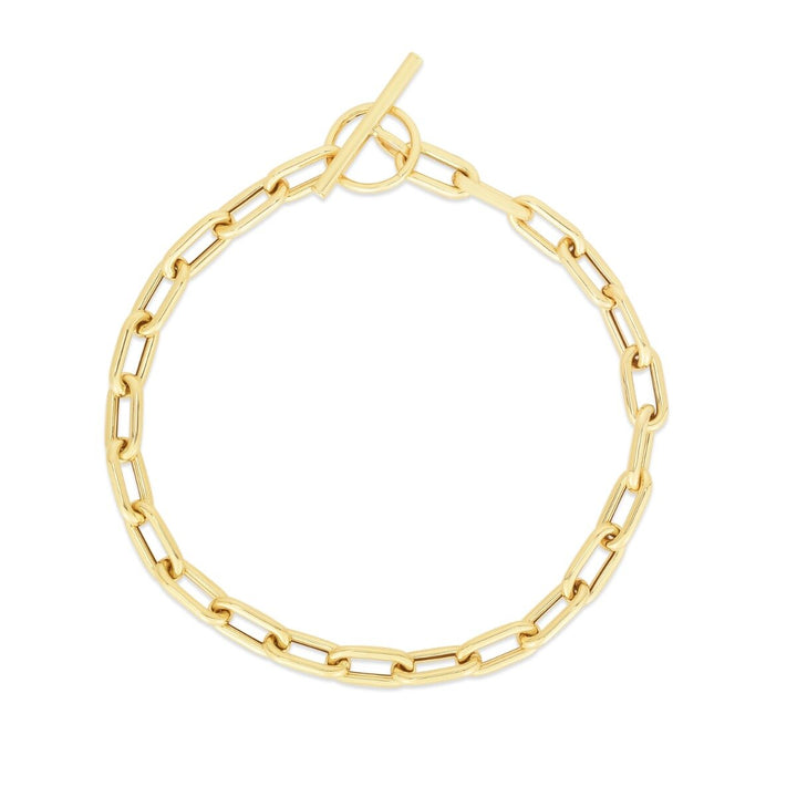 14K Yellow Gold Paperclip Toggle Link Chain, view 2