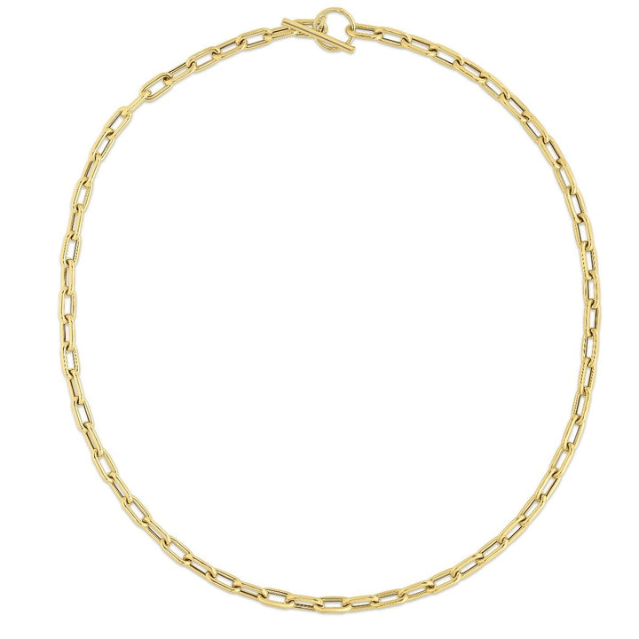 14K Yellow Gold Paperclip Toggle Link Chain, view 3