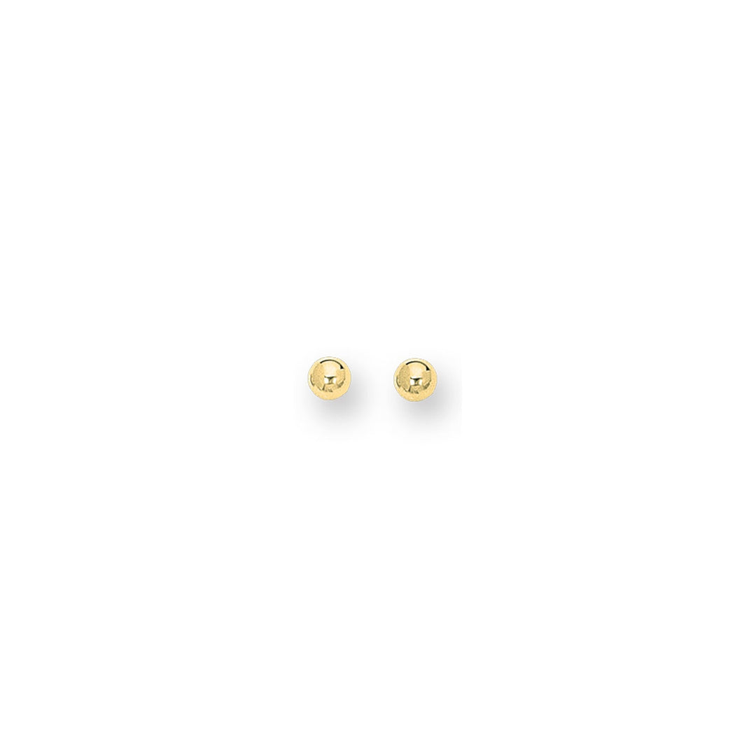 14K Yellow Gold Polished 5mm Post Earring, front view