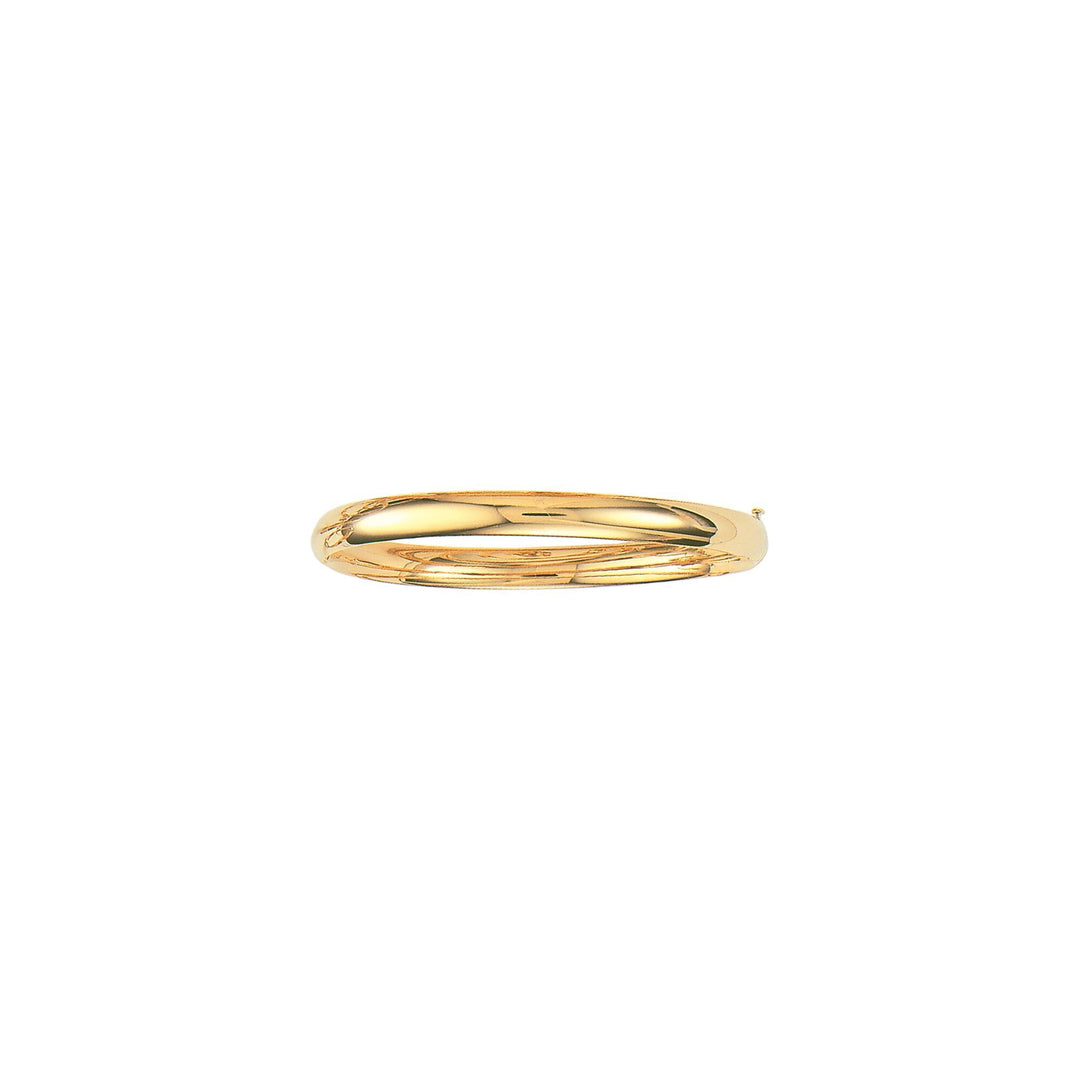 14K Yellow Gold Polished 6mm Bangle, front view