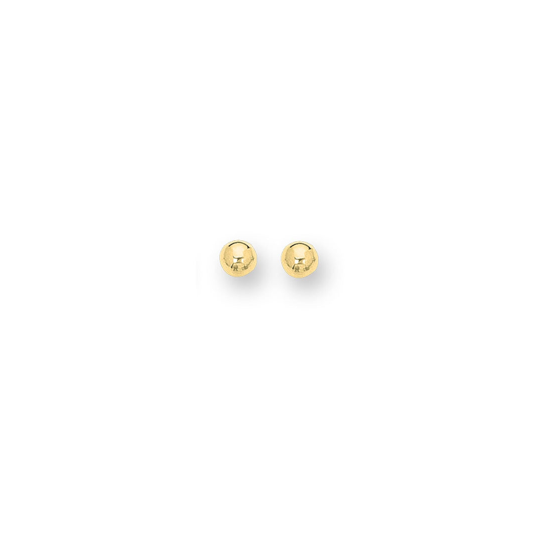 14K Yellow Gold Polished 6mm Post Earring, front view