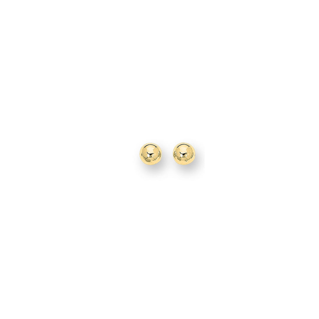 14K Yellow Gold Polished 8mm Post Earring, front view