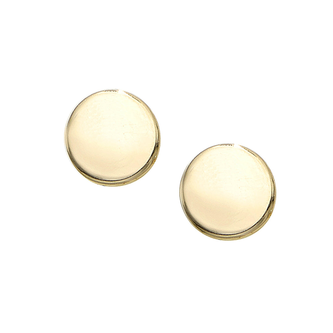 14K Yellow Gold Polished Circle Stud Earring, front view