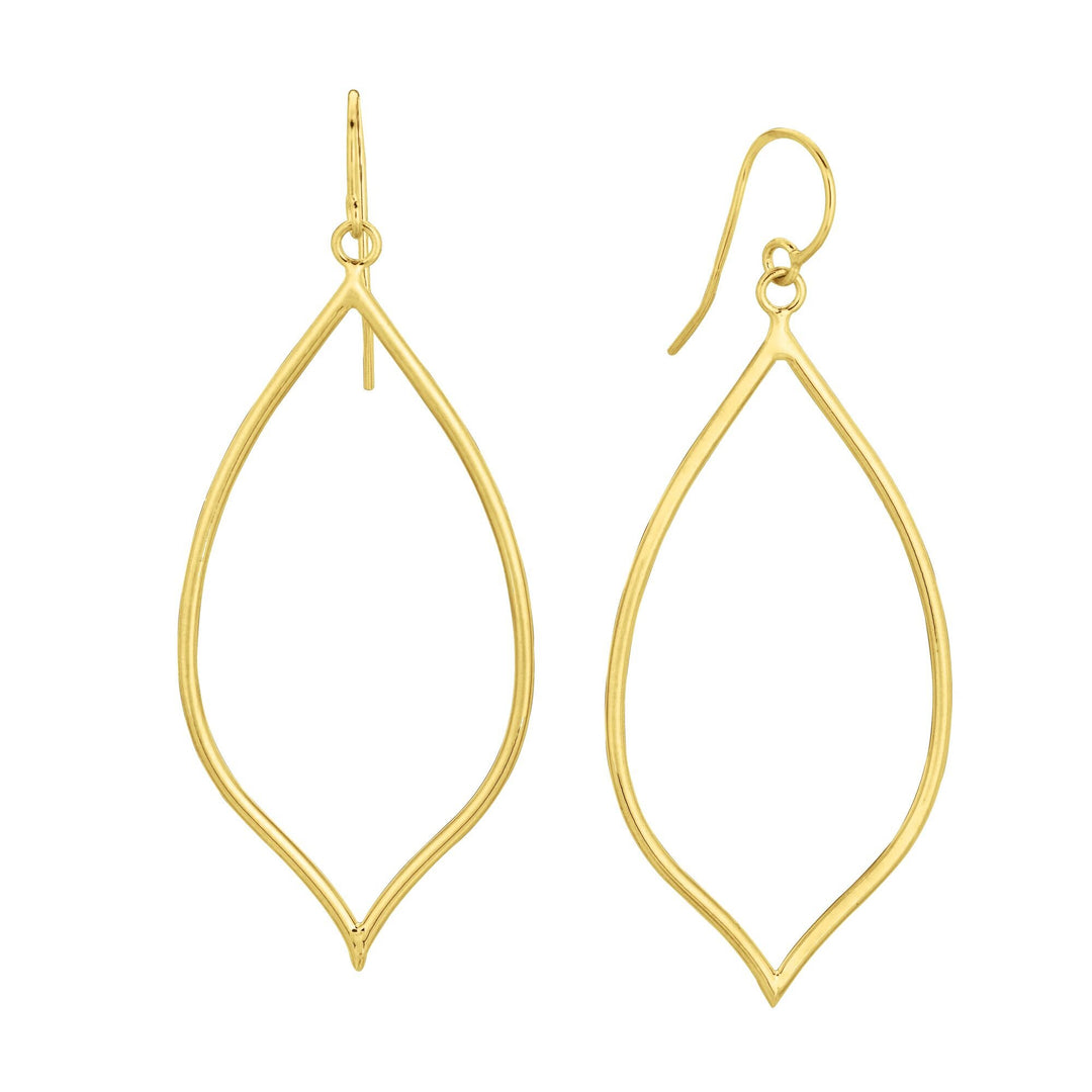 14K Yellow Gold Polished Dangle Earring, front view
